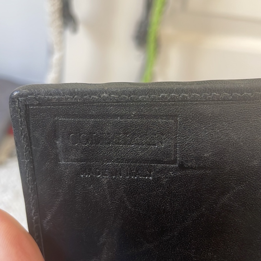 Cole -Hann Classic Vintage Black Woven Leather Wallet Made in Italy . EUC - Picture 6 of 6